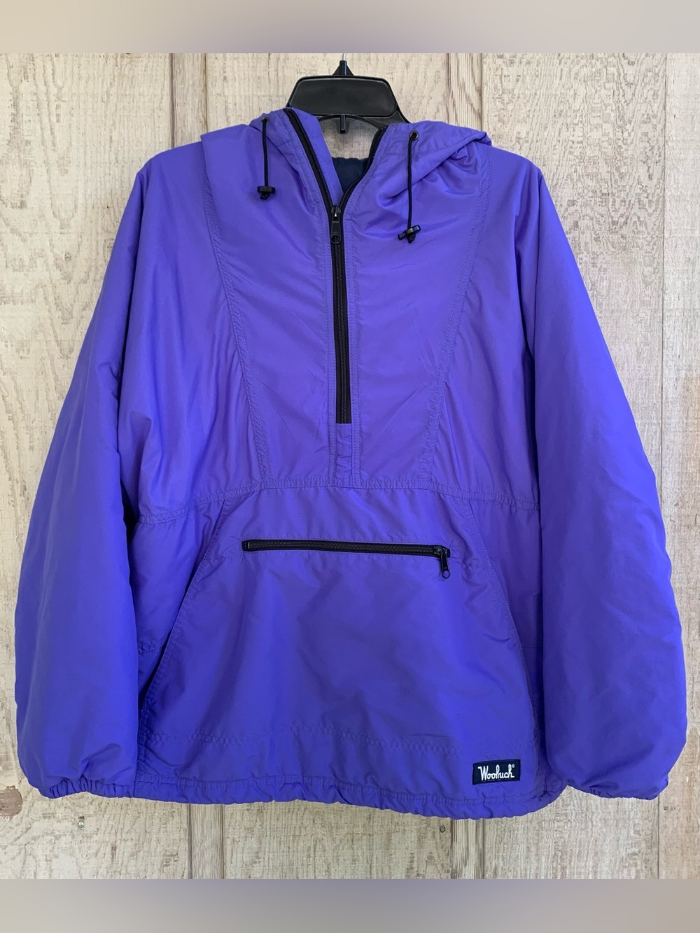 Vintage Woolrich Vibrant Purple Hooded Packable Pullover Jacket